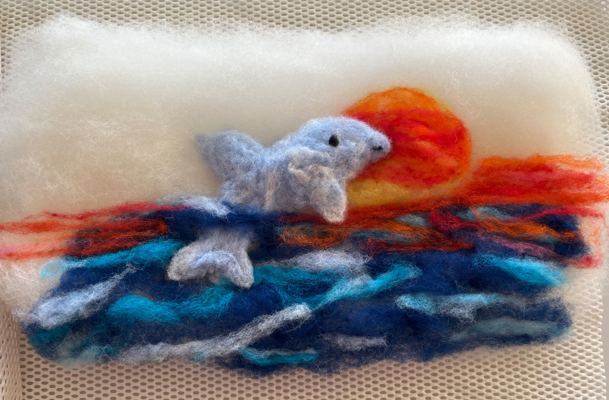 Filzen-Delphin Ein gefilzter Delphin